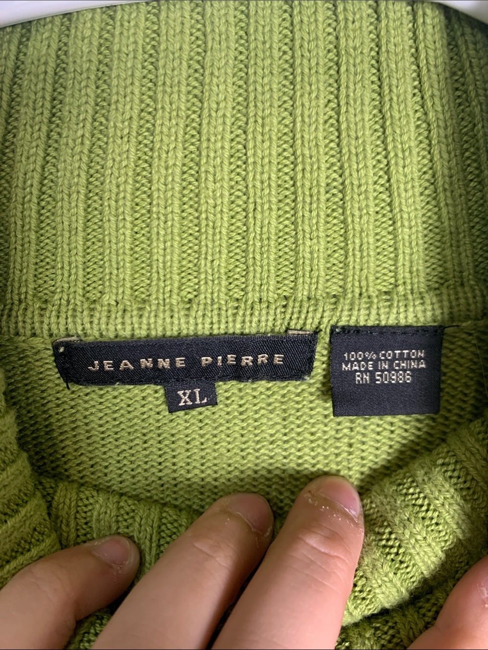 JEANNE PIERRE Moss Green Cowl Neck Sweater - Picture 2 of 3